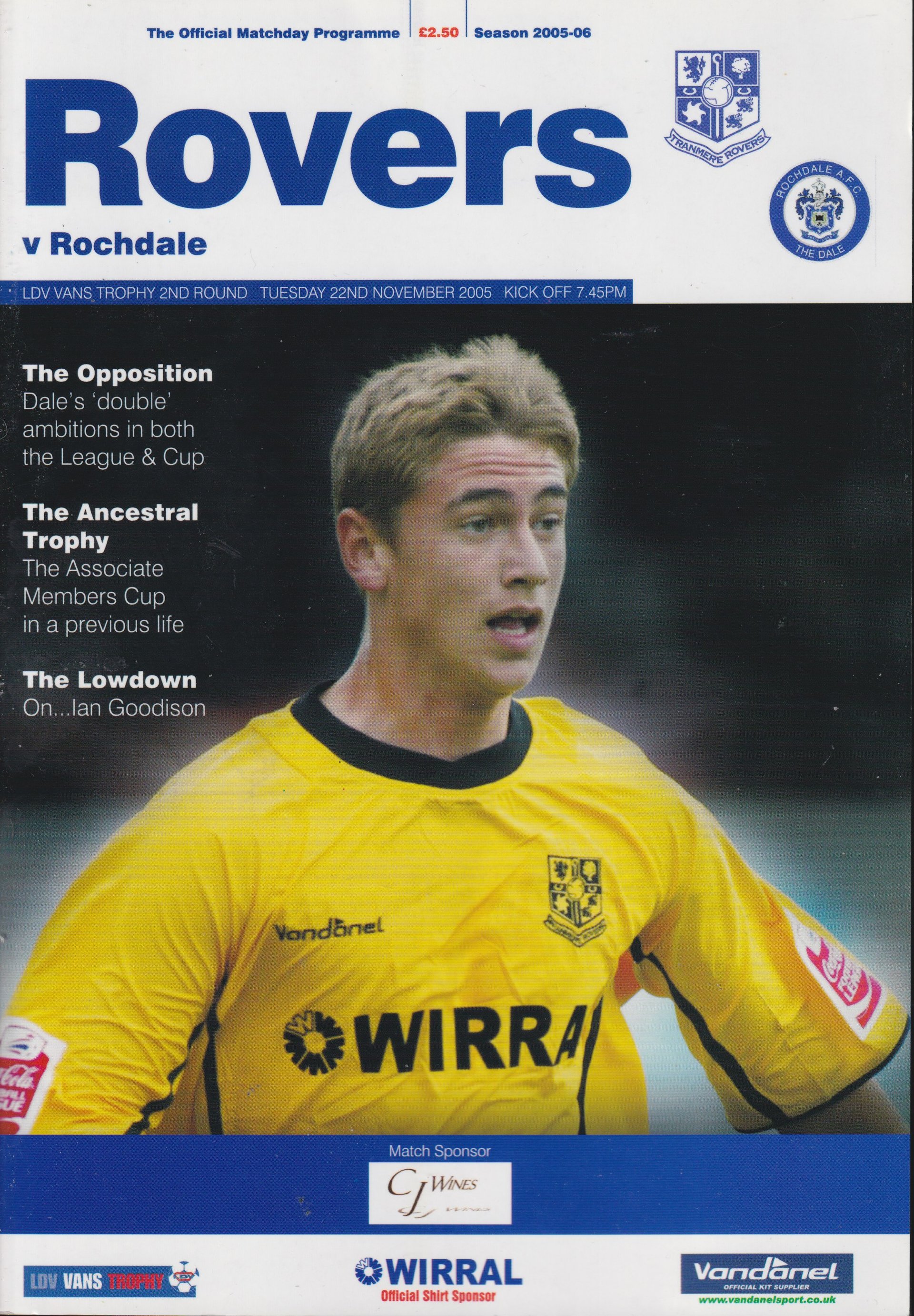 Tranmere Rovers v Rochdale match programme